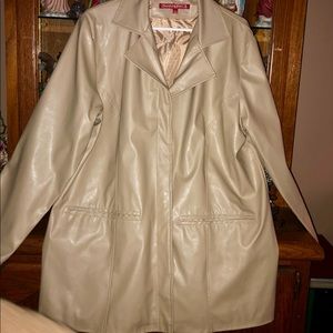Tan Leather Look Jacket Size 2X